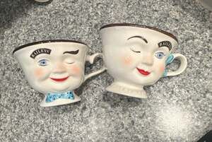 Baileys Irish Cream Winking Face Coffee Mugs Set of 2